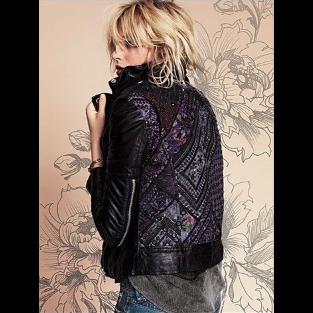 Muubaa Aztec Free People Leather Jacket RARE - Picture 2 of 16